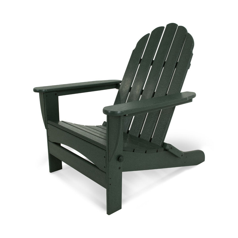 POLYWOOD Classic Adirondack Oversized Folding Adirondack Chair, Green