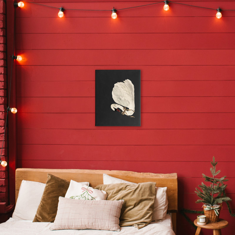 Cygne festif avec toile de ruban, design par lettré et doublé, H 16 po x l 20 po