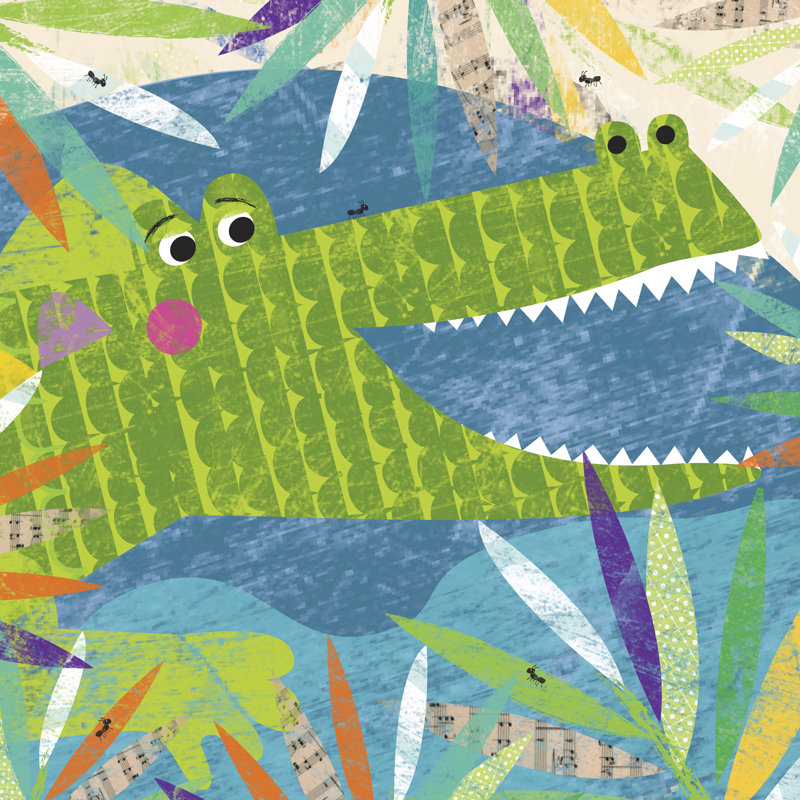 Art sur toile de crocodile Ebbert, H 16 po x L 16 po x l 1,25 po