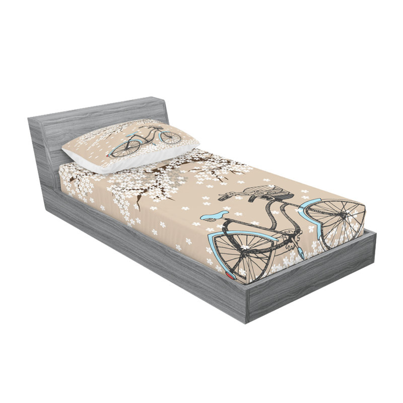 Multicolore ensemble de draps et taies décoratives pour bicyclette Ambesonne