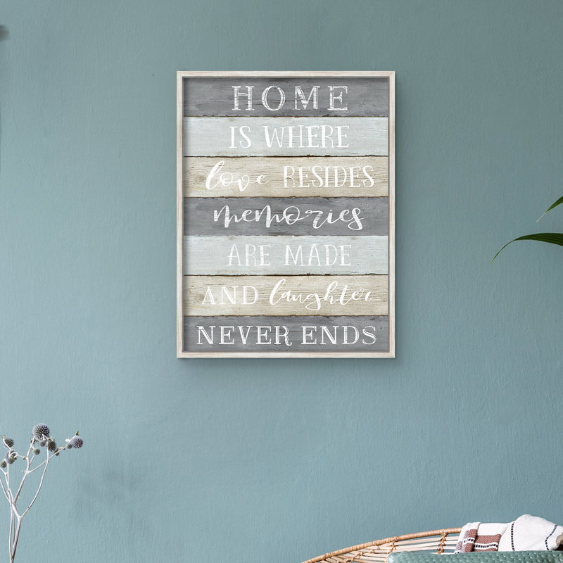 Reproduction d’art textuel sur toile encadrée « rires never ends » par Natalie Carpentieri