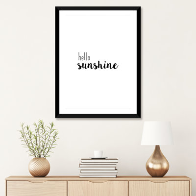 «Hello Sunshine», reproduction d'art textuel