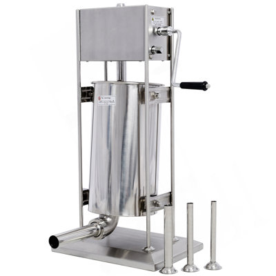 Stainless Steel Commercial Sausage Stuffer,Dual Speed Vertical Sausage Maker 22LB/10L, Meat Filler With 4 Stuffing Tubes