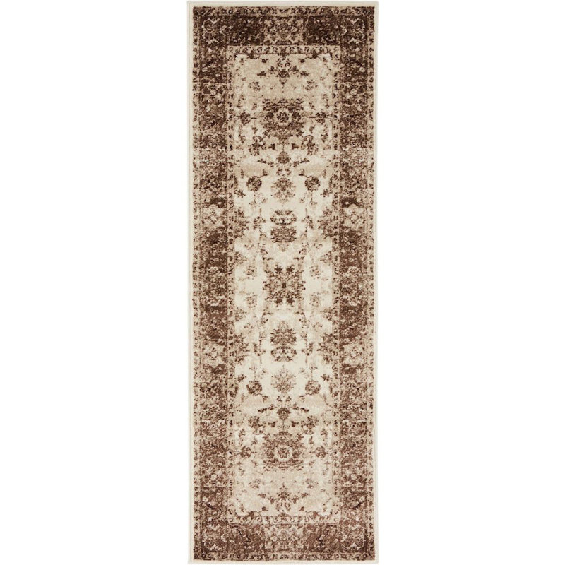 Tapis décoratif gris/beige oriental des Wildes, Tapis de couloir 2 pi x 6 pi