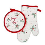 Lenox Bayberry Merry & Bright Oven Mitt and Pot Holder 2 Piece Set