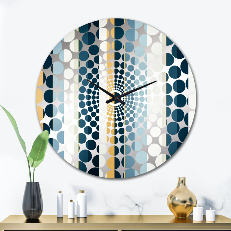 Blue And White Classic Pinstripe Pattern - Striped  Wall Clock, Large