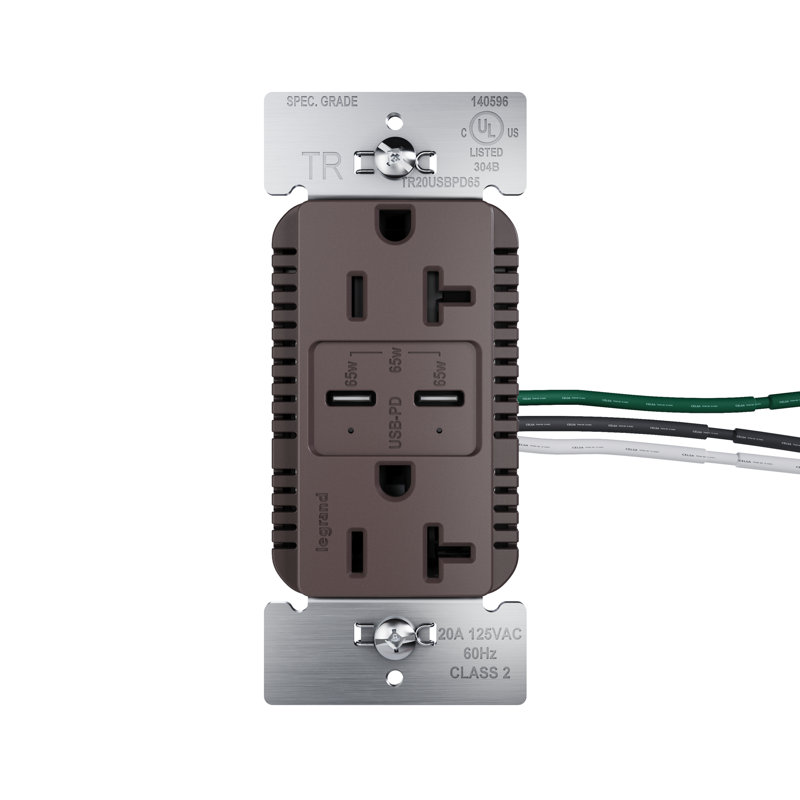 Prise de courant 20A USB Type C, Brun
