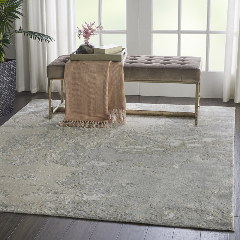 Nourison Tinita 5'6" x 7'5" Sand Modern Indoor Rug, Rectangle 5'6" x 7'5"