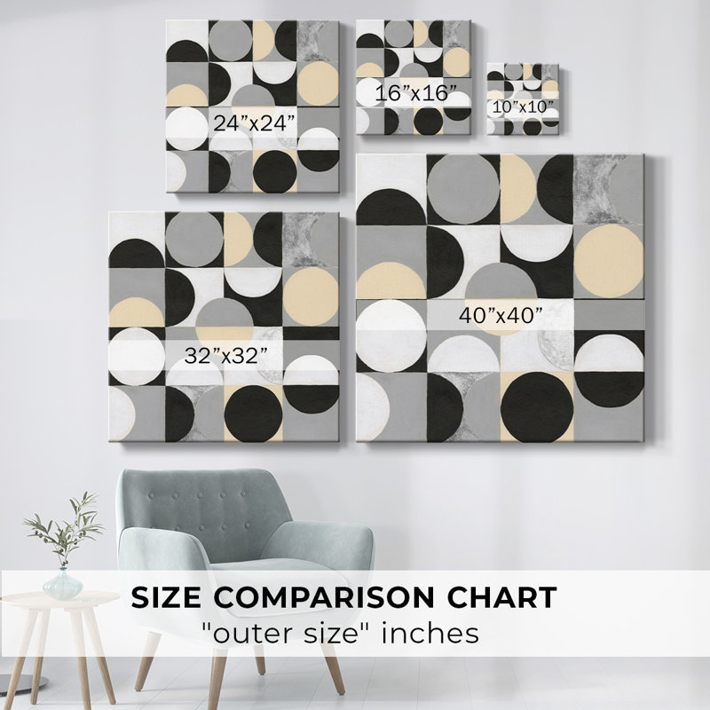 Circle Quadrants I-Gallery Wrapped Canvas, 16" H x 16" W x 1.5" D