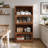 Bookcase Contemporary Closed Back Glass Doors Office Storage Cabinet Floor-To-Ceiling Low Cabinet Bookcase Against Wall Dustproof Bookshelf-1140471513
