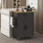 Insken 33.3" Rolling Kitchen Island Cart with Storage and Drop Leaf-1212658089