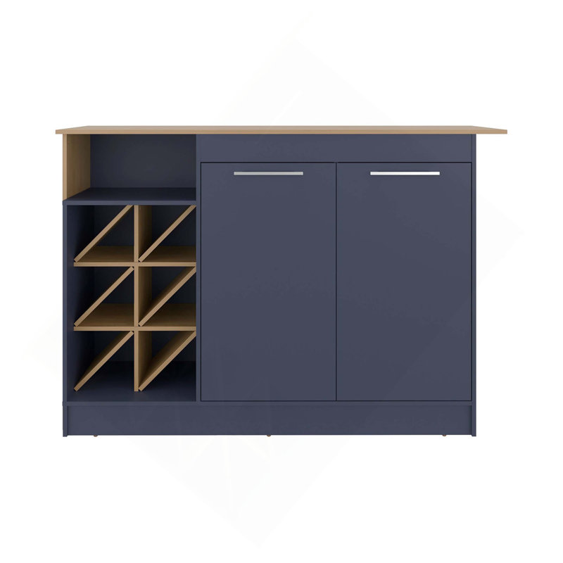 Kitchen Cabinet with Island, Bottle Rack and Shelf