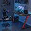 Ergonomic Black Gaming Desk PC Computer Desk Home Office With Headphone Hook-535649619-422921857