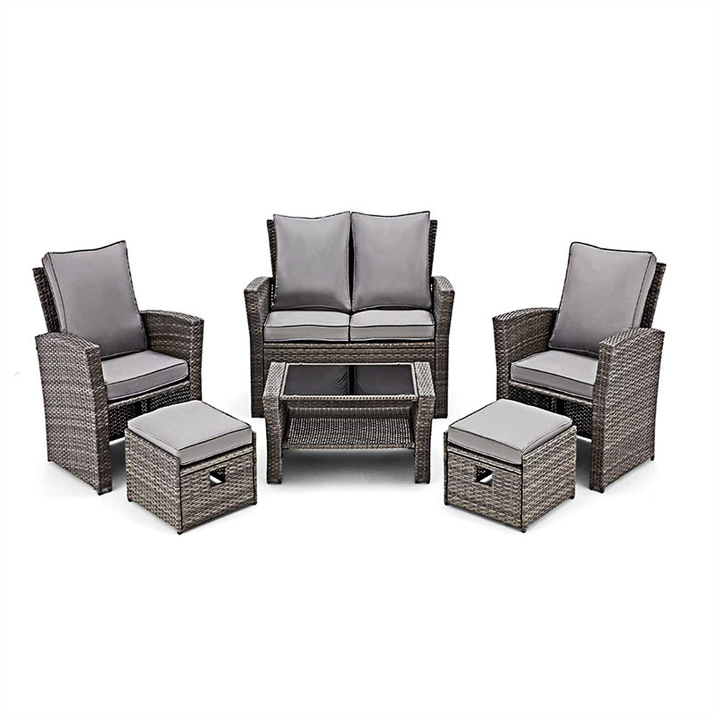 Westerlund 4 - Person Patio Dining Set with Rectangular Table , Cushions Included, Gray