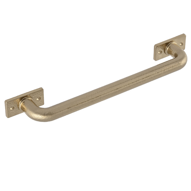 Molly 6-1/2" Center to Center Satin Brass Hammered Bar Drawer Pull, 6.5", Satin Brass