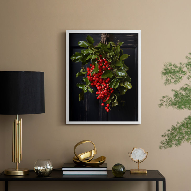 «Christmas Holiday Art DCLXVI», reproduction d'art encadrée - bois massif, H 21 po x l 17 po, Blanc