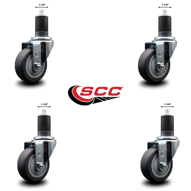 Ensemble de roulettes extensibles en caoutchouc et en caoutchouc thermoplastique SCC NB 3,5 po x 1-5 / 8 po