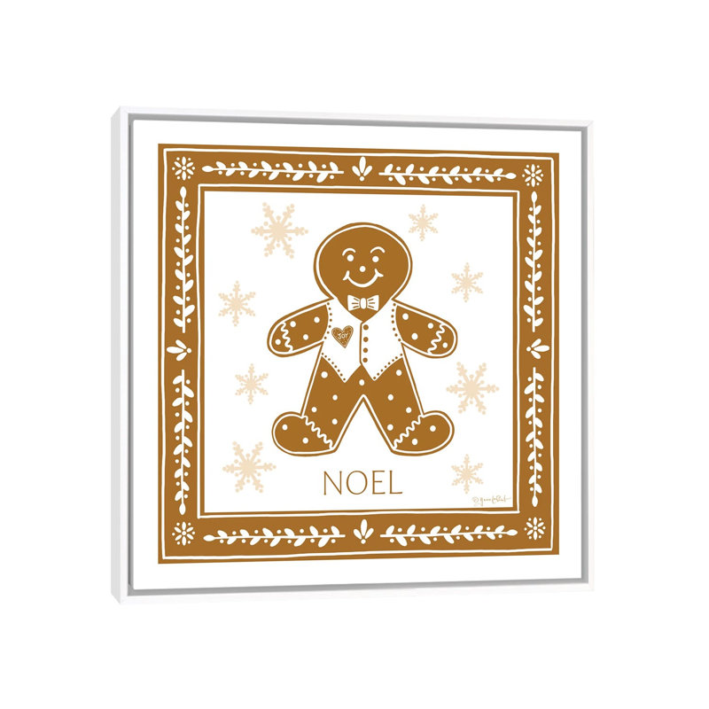 «Gingerbread Man», reproduction d'art sur toile encadrée, H 37 po x l 37 po, Blanc