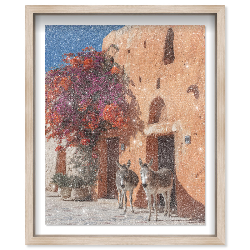 Morning Wait Shadowbox Animals Print by Oliver Gal, Black Frame, 16 x 20, 31.5"H x 37.5"W, Natural Oak Shadowbox