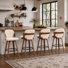 Tabourets de bar pivotants en bois et simili cuir Xaviera