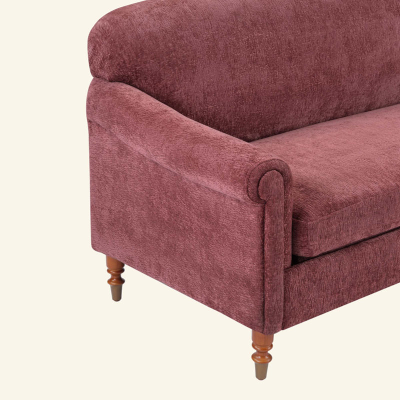 Causeuse 2 places Modern, Chenille rouge