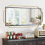 48.5"X32.5" Large Living Room Wall Mirror, Black And Gold Bathroom Mirror, Modern Decorative Metal Frame, For Dining Room, Entryway, Vanity Table, Console Table-477385322
