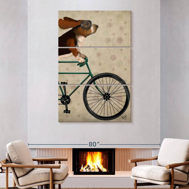 Bramet basset hound à vélo, H 74 po x l 48 po