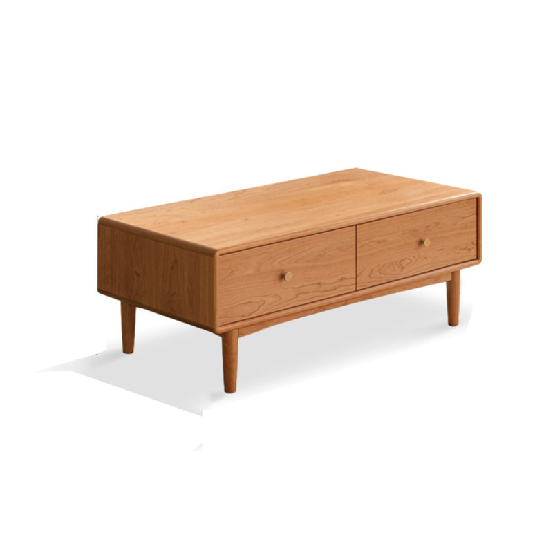 Table basse moderne en bois massif, H 17,71 po x L 47,24 po x l 23,62 po