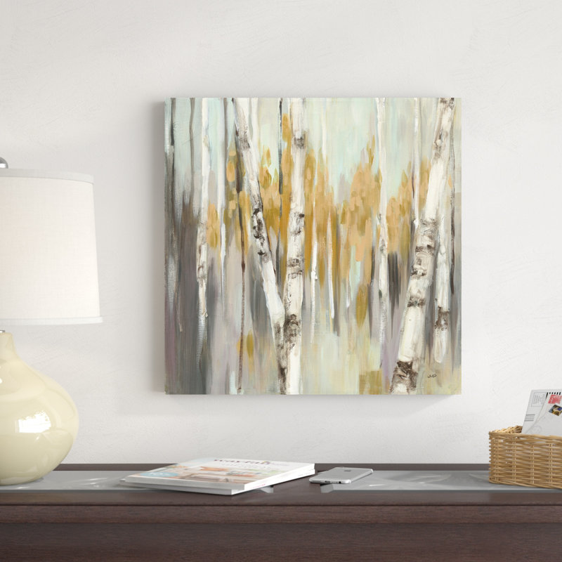 " Silver Birch I " Mixed Media Painting, 20" H x 20" W x 1.25" D