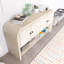 Console polyvalente avec lattes en bois tissé et placage en bois massif-1755216523