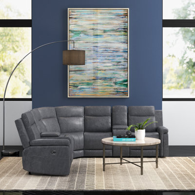 Halcomb Upholstered Reclining Curved Sectional Symmetrical