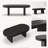 Mid Century Modern Oval Fluted Coffee Table, Farmhouse Style, Black-58023640