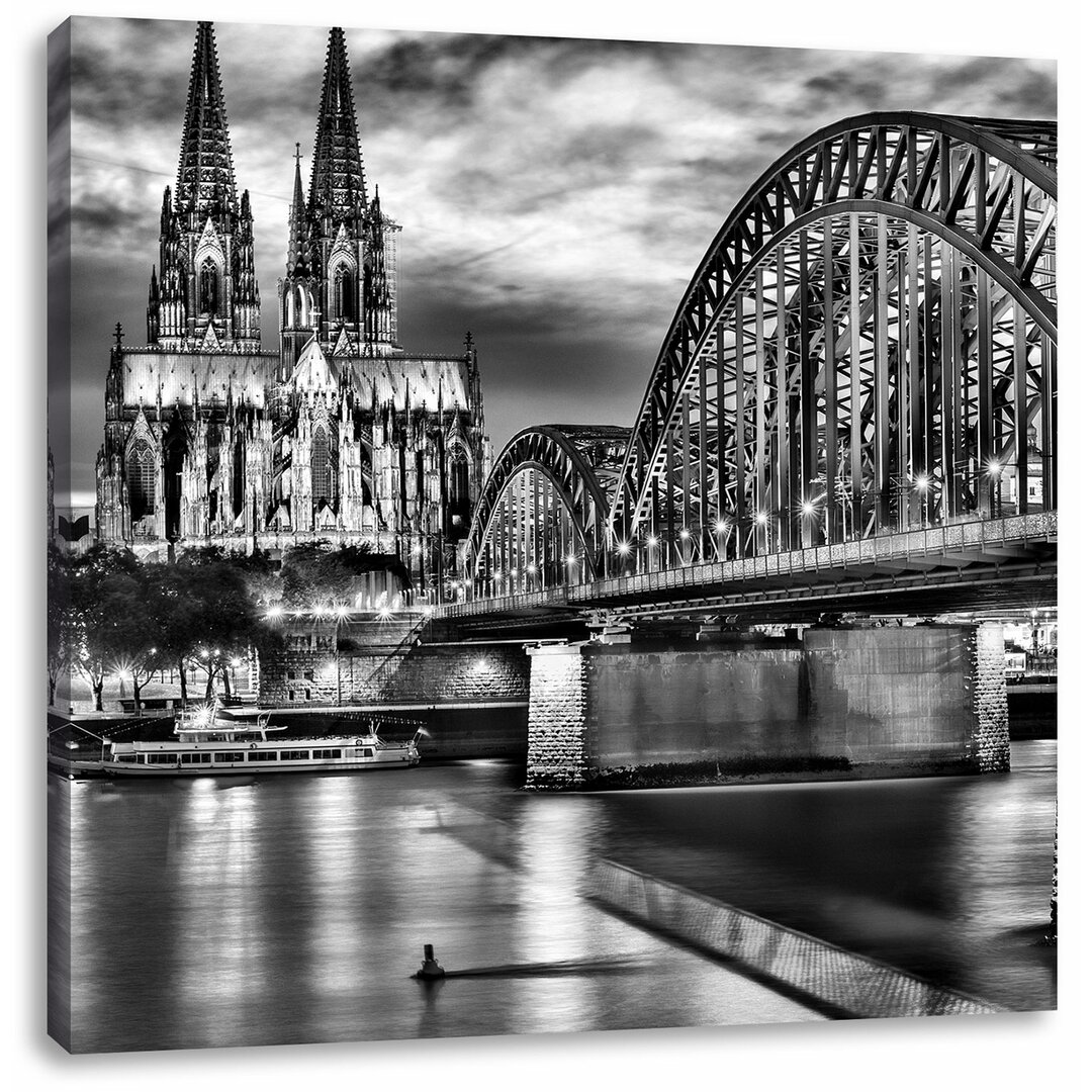 Leinwandbild Wunderbare Hohenzollernbrücke bei Nacht