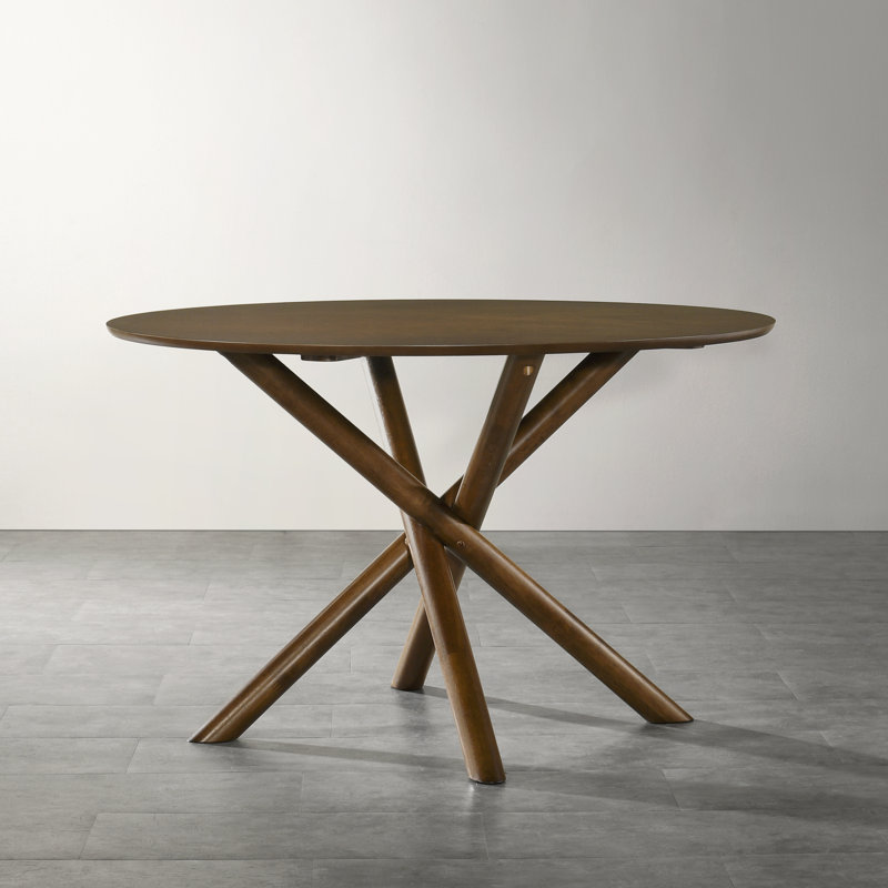 Roundhill Furniture Rosalina Round Dining Table, Walnut Finish