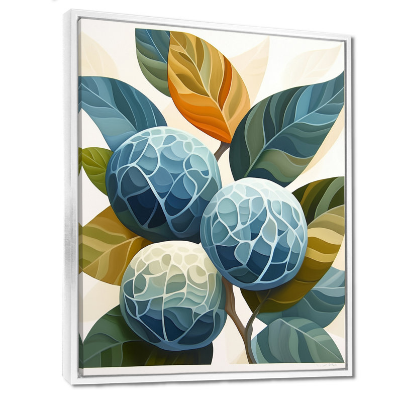 «Limes in Summer Light», art mural sur toile encadré botanique, H 32 po x l 16 po, Cadre flottant blanc