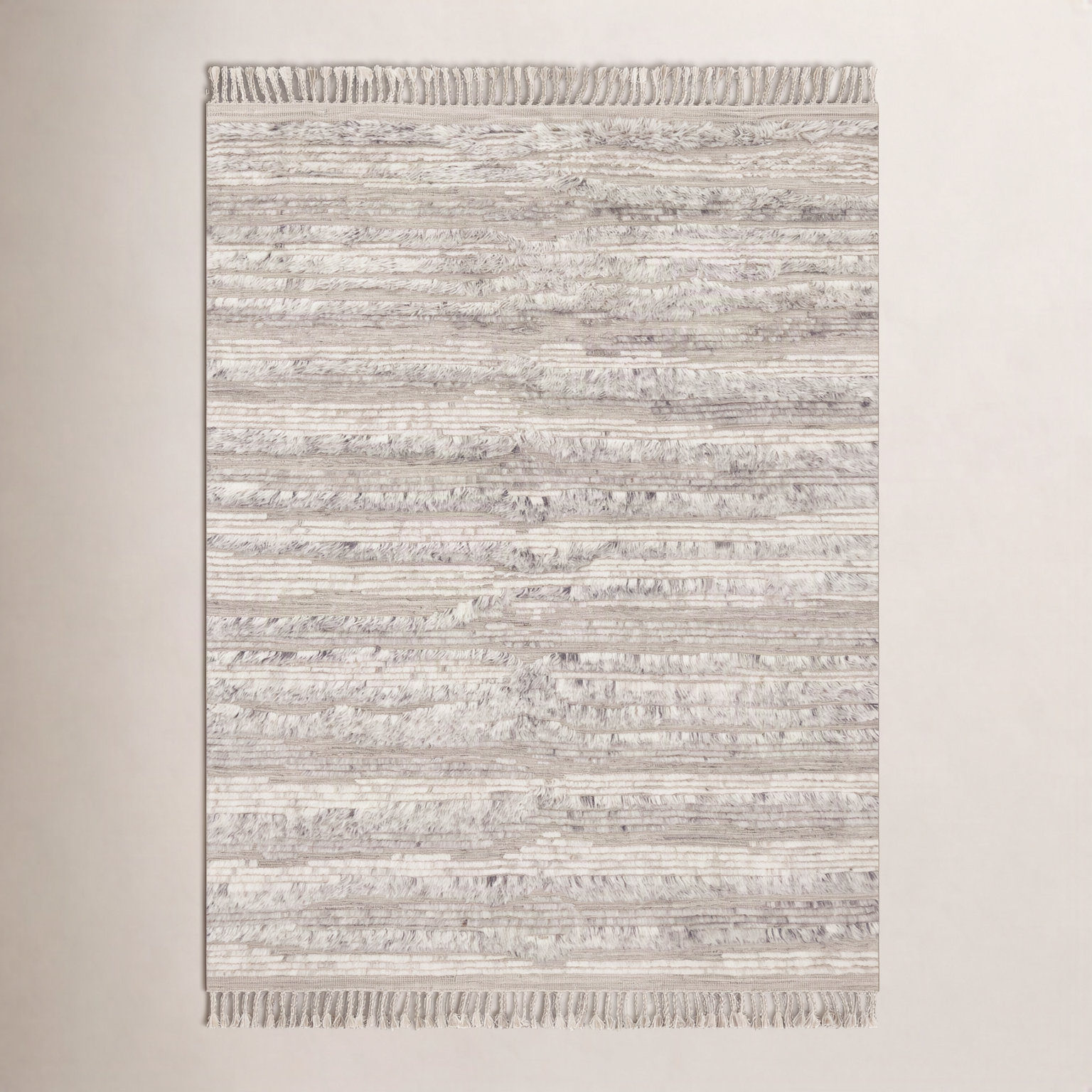 Benjamin Natural Ivory Hand-Knotted Wool Rug, Rectangle 8'6" x 11'6"