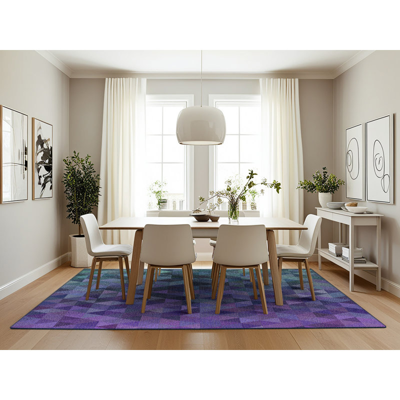 Tapis vert à motif géométrique Satterlee, Rectangle 7 pi x 10 pi