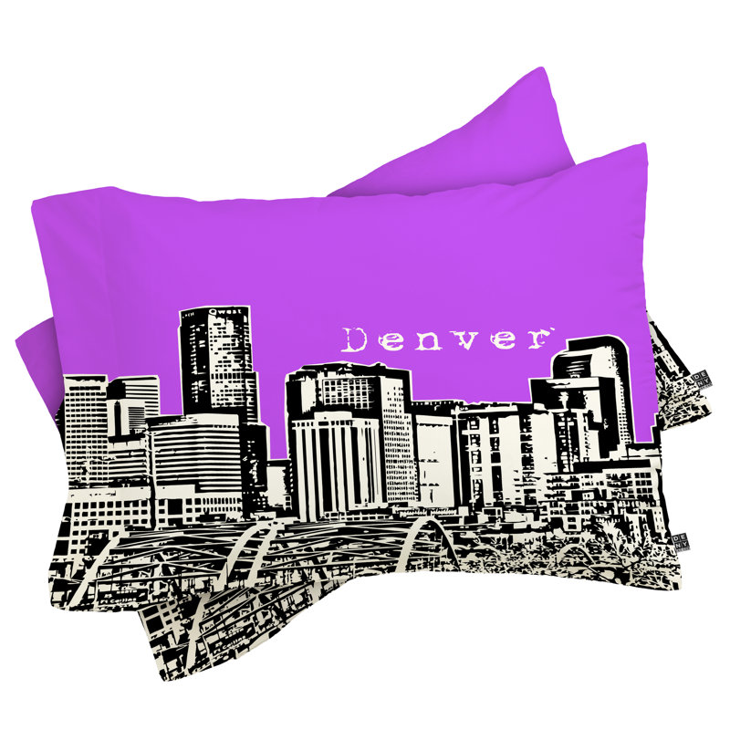 Bird Ave Denver Pillowcase, Purple, Standard