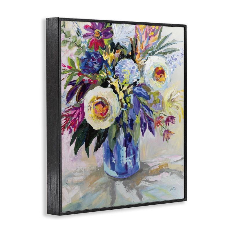 «Joy Of Color Bouquet», estampe numérique, conception de Jeanette Vertentes, H 30 po x l 24 po, Giclée encadrée noir minuit