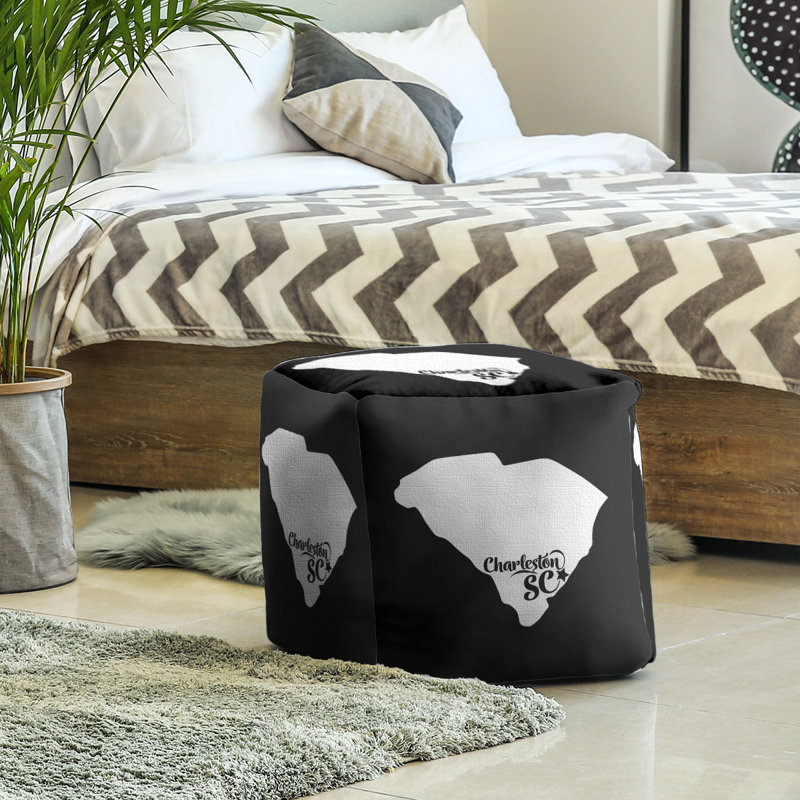 Upholstered Ottoman, Black
