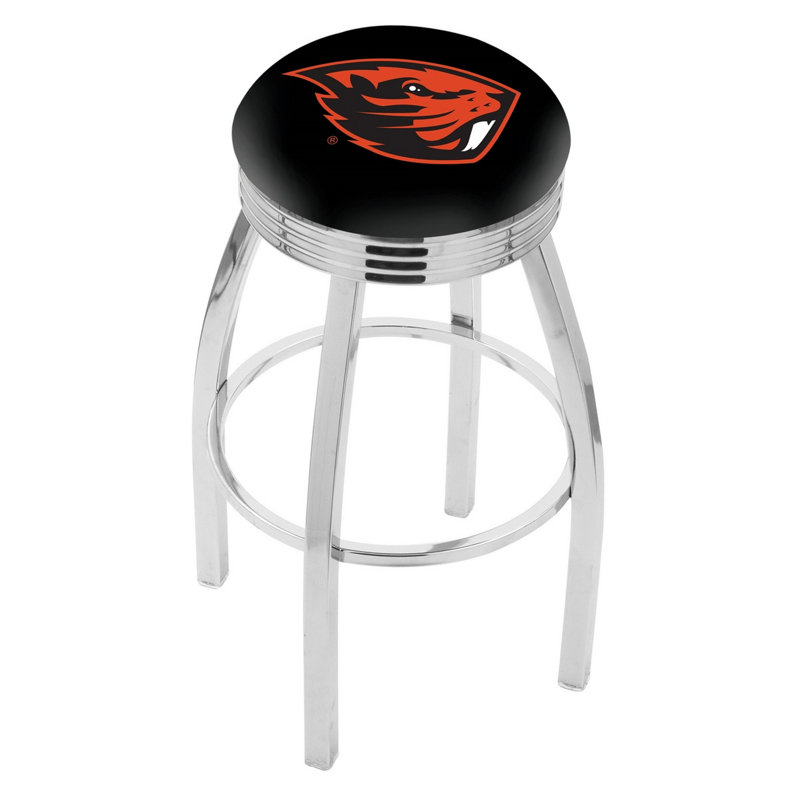 Tabouret de bar Logo Series, Tabouret de comptoir (siège d'une hauteur de 25 p, Noir soudé uni, Oregon State University