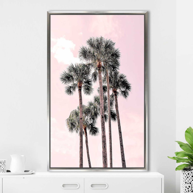 «Pink Tropics» par Natalie Carpentieri - photographie, Cadre flottant argent, H 33,5 po x l 21,5 po x P 2 po