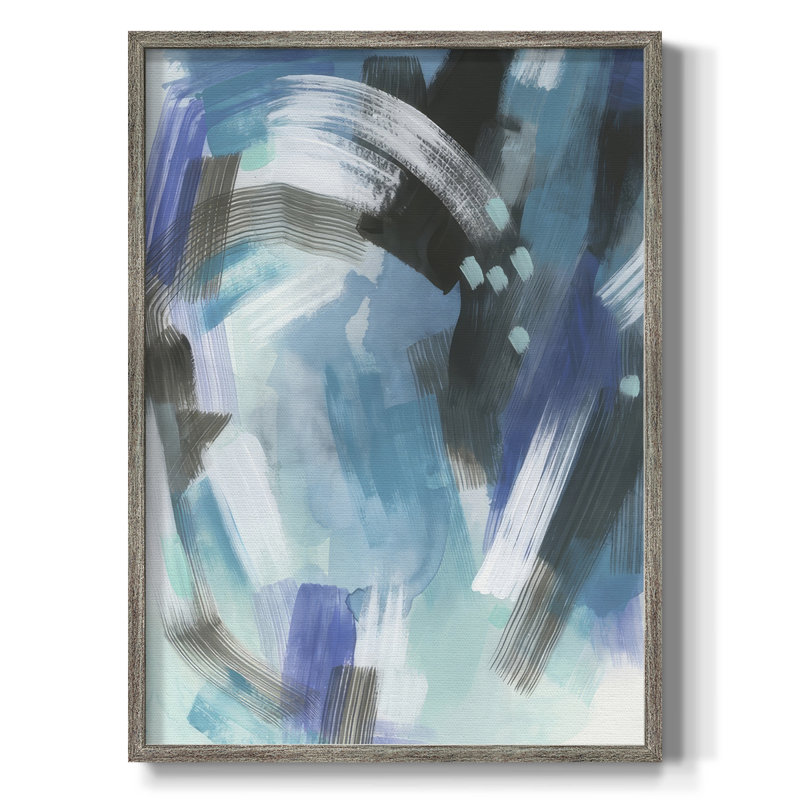 Aquatic Crosshatch I, reproduction encadrée - bois massif, H 15 po x l 12 po