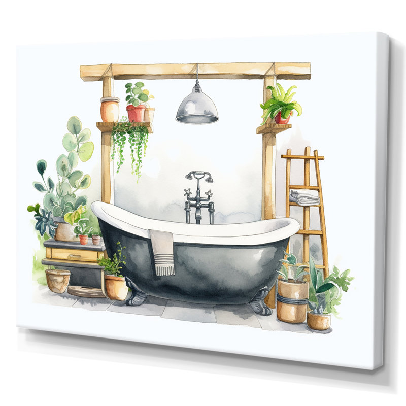 "Natural Bathroom Decor XXIV", reproduction d'art sur toile, H 30 po x l 40 po, Toile tendue