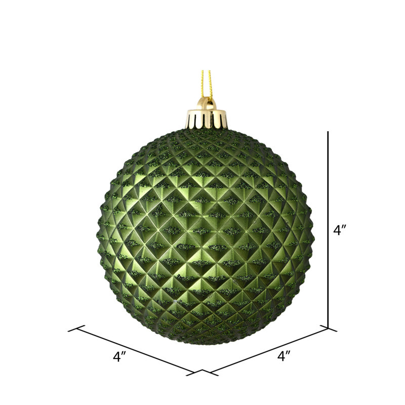 Ornement boule Durian Glitter, Vert mousse