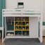 Lit mezzanine avec garde-robe intégré, tablettes, armoire et marches-1107431935-1107431933