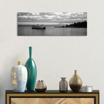 Ferry In The Sea, Bainbridge Island, Seattle, Washington State, USA by Panoramic Images - Wrapped Canvas Panoramic Gallery-Wrapped Canvas Giclée