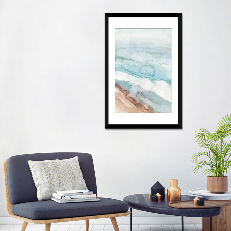 «Ocean Breeze», impression sur toile, Papier d'art encadré noir, Blanc, H 32 po x l 24 po x P 1 po