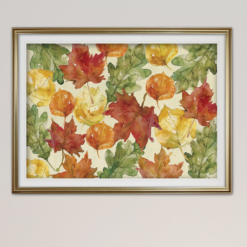 « automne leaves » par carol robinson print, H 20 po x l 24 po x P 1,5 po, Cadre noir