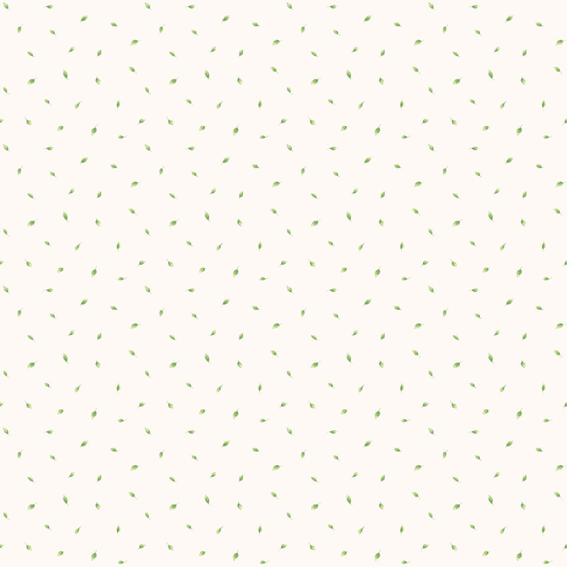 Miniatures 3 Collection Single Leaf Toss Wallpaper Roll, Green/White